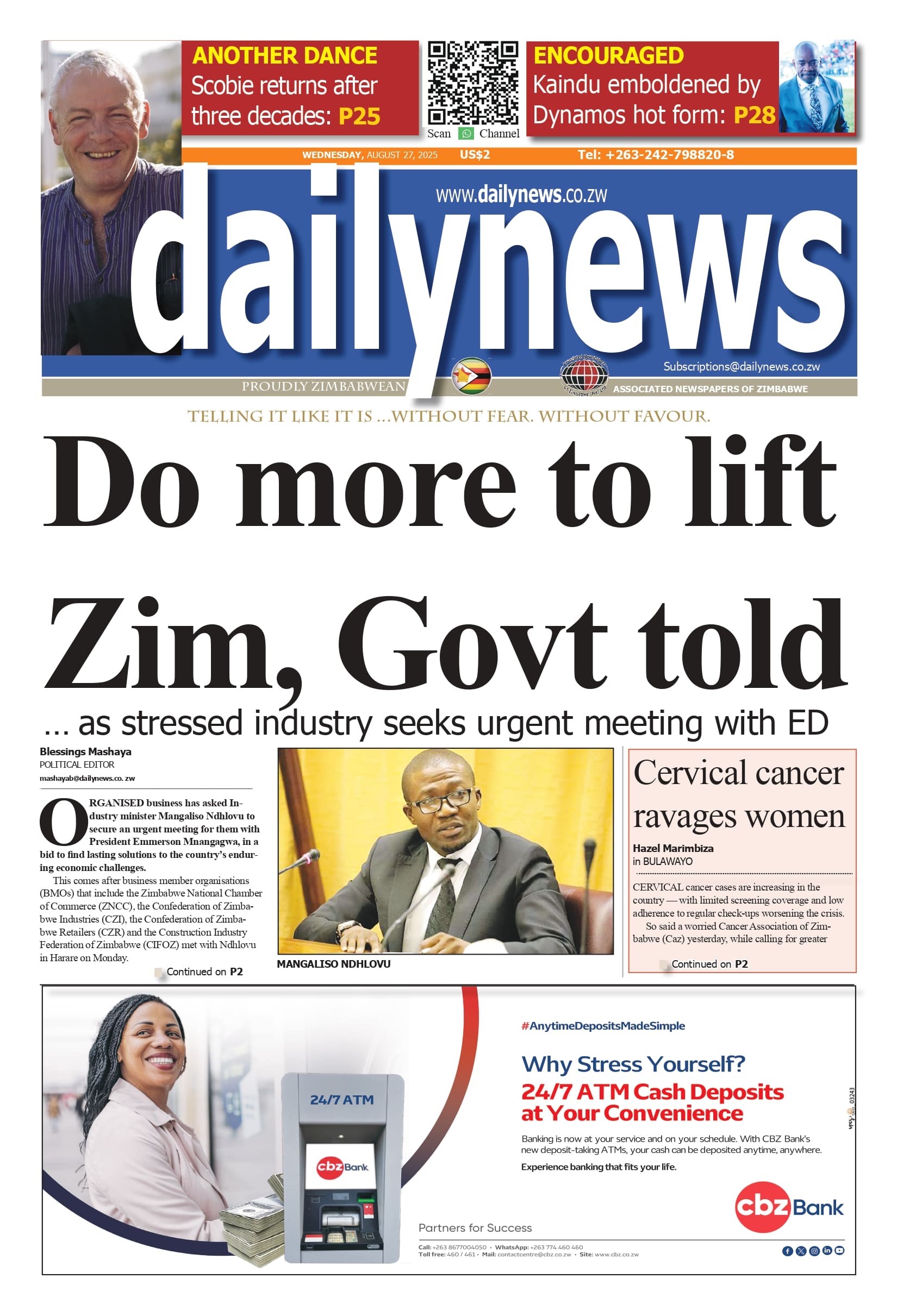 Wednesday 27 August 2025